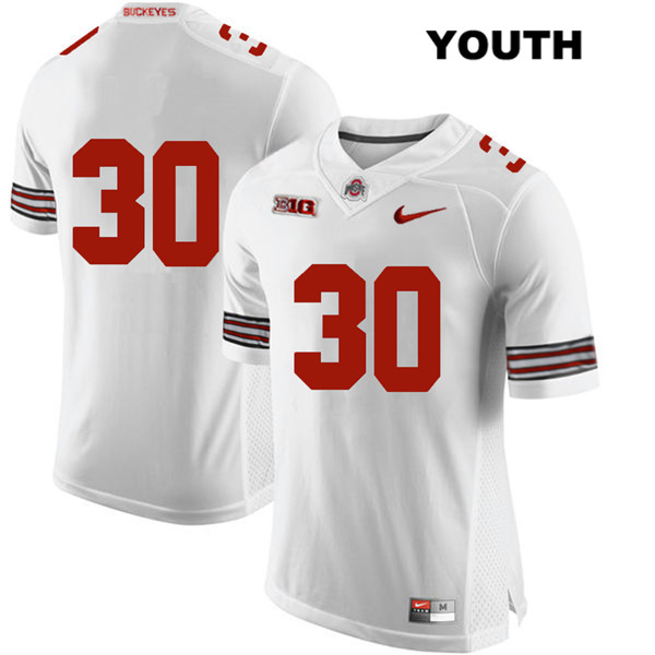 Ohio State Buckeyes Youth Kevin Dever #30 White Authentic Nike No Name College NCAA Stitched Football Jersey SA19I17WB